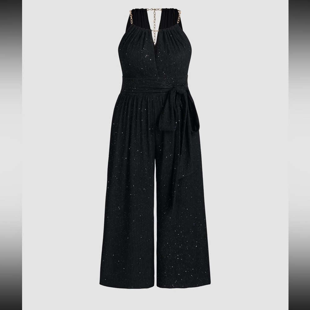 Cider Black Glitter Jumpsuit